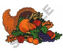 CORNUCOPIA - 4x4 pumpkin applique machine embroidery design for kitchen tea towels
