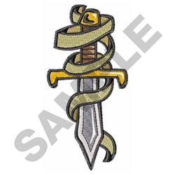 detailed dagger machine embroidery pattern - DAGGER perfect for reusable tote bags