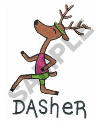 beginner-friendly christmas reindeer machine embroidery pattern - DASHER for decorative pillow covers