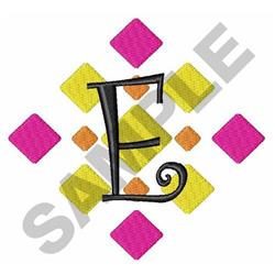 DIAMOND MONOGRAM E - 4x4 monogram beginner-friendly embroidery design for reusable tote bags