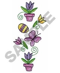 EASTER BORDER - 4x4 butterfly beginner-friendly embroidery design for patchwork quilt blocks