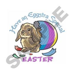 EGGSTRA SPECIAL EASTER - 4x4 bunny rabbit detailed embroidery design for cute baby onesies