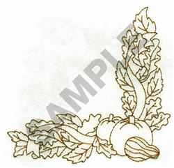 beginner-friendly autumn pumpkin machine embroidery pattern - FALL BORDER for festive table runners