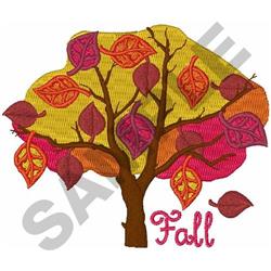 tree detailed machine digital embroidery - FALL TREE perfect for reusable tote bags