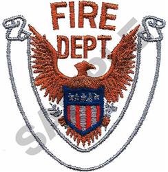 bird beginner-friendly machine embroidery - FIRE DEPT. EAGLE for reusable tote bags