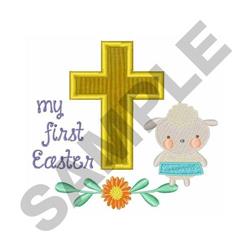 cross applique machine embroidery - FIRST EASTER APPLIQUE for reusable tote bags