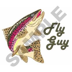 detailed guy machine embroidery pattern - FLY GUY perfect for kitchen tea towels