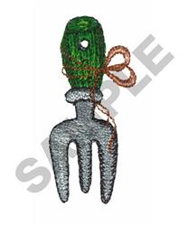 FORK - 4x4 fork beginner-friendly machine embroidery design for Gardening Aprons