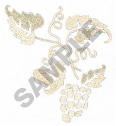 Elegant grapevine with clusters of plump grapes, lush green leaves, and swirling tendrils. Ideal for nature-inspired decor.