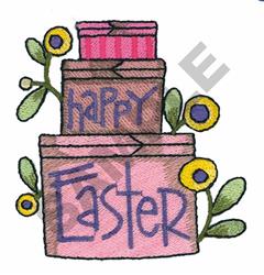 leaf detailed machine embroidery - HAPPY EASTER perfect for decorative pillow covers
