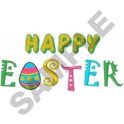 HAPPY EASTER - 6x10 easter detailed embroidery design for decorative pillow covers