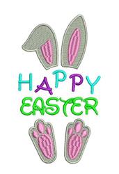 detailed easter bunny rabbit machine embroidery pattern - HAPPY EASTER for reusable tote bags