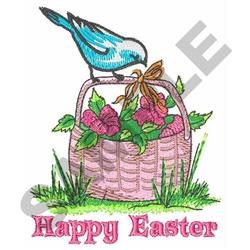 detailed easter bird machine embroidery pattern - HAPPY EASTER for Greeting Cards