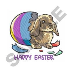 detailed easter bunny rabbit machine embroidery pattern - HAPPY EASTER for kitchen aprons