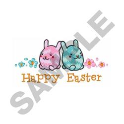 detailed easter bunny rabbit machine embroidery pattern - HAPPY EASTER for kitchen tea towels