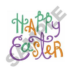 beginner-friendly spring easter machine embroidery pattern - HAPPY EASTER for reusable tote bags