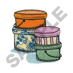 HAT BOXES - 4x4 boxe detailed machine embroidery design for patchwork quilt blocks