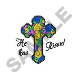 He Has Risen - 4x4 cross detailed embroidery design for decorative pillow covers