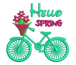 HELLO SPRING - 4x4 spring detailed machine embroidery design for reusable tote bags