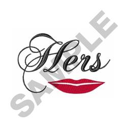 monogram beginner-friendly machine embroidery - HERS LIPS MONOGRAM for patchwork quilt blocks