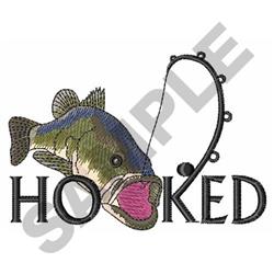 HOOKED - 4x4 hooked detailed machine embroidery design perfect for Fishing Gear