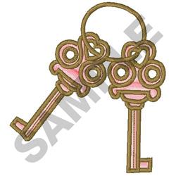 KEYS - 4x4 key beginner-friendly machine embroidery design for decorative pillow covers