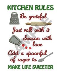 KITCHEN RULES - 5x7 rule detailed machine embroidery design for kitchen tea towels