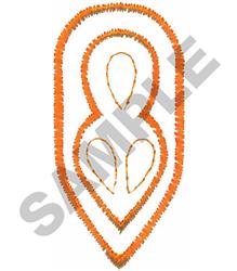 Abstract layered design with vibrant orange border and subtle inner loops on a white background, minimalistic style.