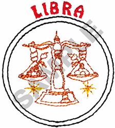 LIBRA - 4x4 libra quick stitch machine embroidery design for decorative pillow covers
