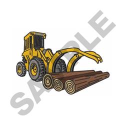Logging Loader - 5x7 tree detailed embroidery design for decorative pillow covers
