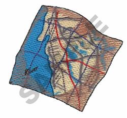 beginner-friendly map machine digital embroidery pattern - MAP perfect for Wall Art