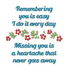 MISSING YOU - 4x4 you detailed machine embroidery design for patchwork quilt blocks