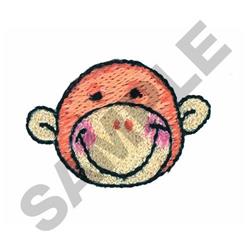 MONKEY FACE - 4x4 face quick stitch machine embroidery design for cute baby onesies