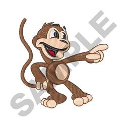 pointing beginner-friendly machine embroidery - MONKEY POINTING for reusable tote bags