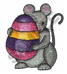 Easter eggs beginner-friendly machine embroidery - MOUSE WITH EASTER EGG for reusable tote bags