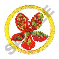 quick stitch leaf machine embroidery pattern - ORCHID PATCH for festive table runners
