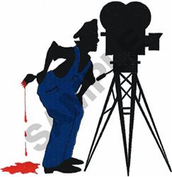 PAINTER & CAMERA - camera detailed machine embroidery design for Theater Costumes