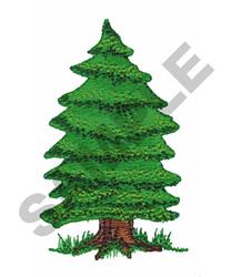 beginner-friendly tree machine embroidery pattern - Pine Tree for patchwork quilt blocks