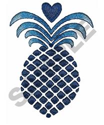 detailed leaf machine embroidery pattern - PINEAPPLE perfect for reusable tote bags