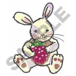 bunny rabbit detailed machine embroidery - RASPBERRY RABBIT for Craft Projects