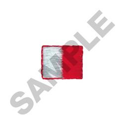 Redwork rectangular flag design featuring a bold red border and white gradient interior, clean and modern style.