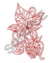 REDWORK GRAPE & LEAF