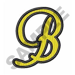 detailed letter machine embroidery pattern - Script Letter B for kitchen tea towels