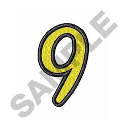 beginner-friendly number machine embroidery pattern - Script Number 9 for reusable tote bags