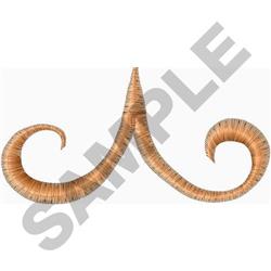 Scroll Accent - 4x4 accent quick stitch embroidery design for kitchen tea towels
