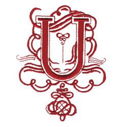 beginner-friendly scroll machine embroidery pattern - SCROLL U for patchwork quilt blocks