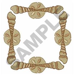 SEASHELL FRAME BORDER - 4x4 border detailed embroidery design for reusable tote bags