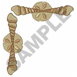 detailed summer border machine embroidery pattern - SEASHELL FRAME BORDER for cute baby onesies
