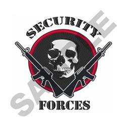 SECURITY FORCES - skull detailed machine embroidery design for decorative pillow covers