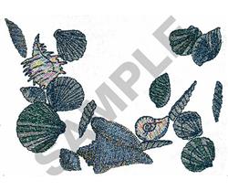 SHELL COLLECTION - 6x10 collection detailed embroidery design for Sea Shell Displays